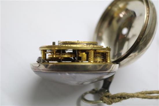 A George III silver pair cased verge pocket watch by Edward Maud, Daventry.